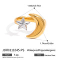 Two-Tone Moon Ring — Stainless Steel · PS367