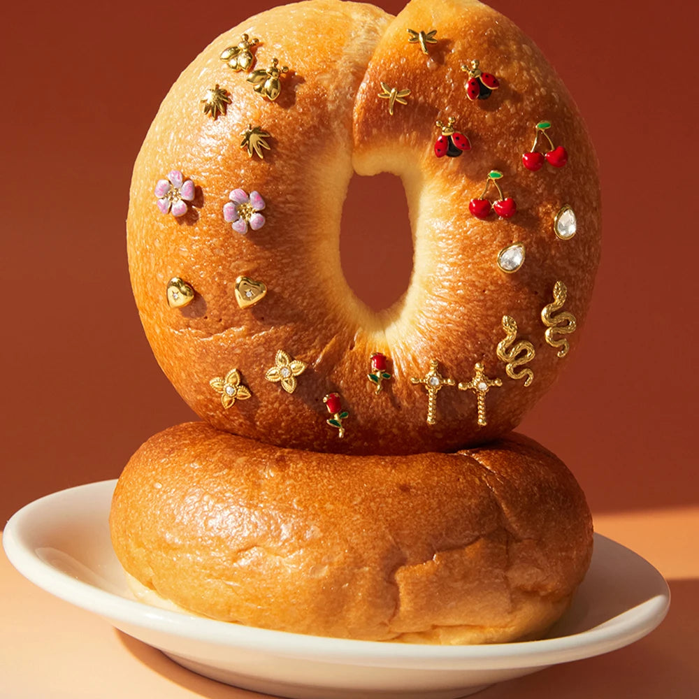 Bagel Stud Earrings — Stainless Steel · PS112