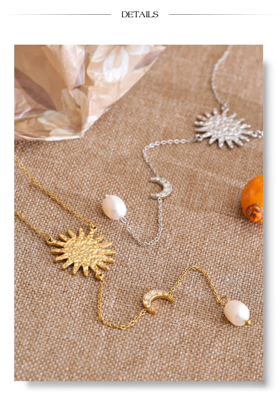 Cubic zirconia freshwater pearl heart necklace in gold-plated stainless steel with freshwater pearl and cubic zirconia.