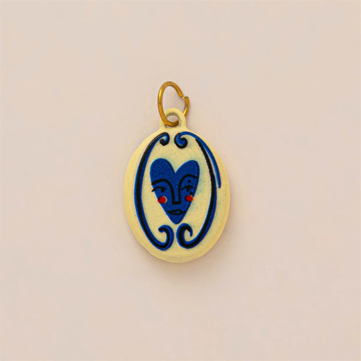 【DIY Pendant】Gold Plated Stainless Steel Oval Charm Pendant - PS012