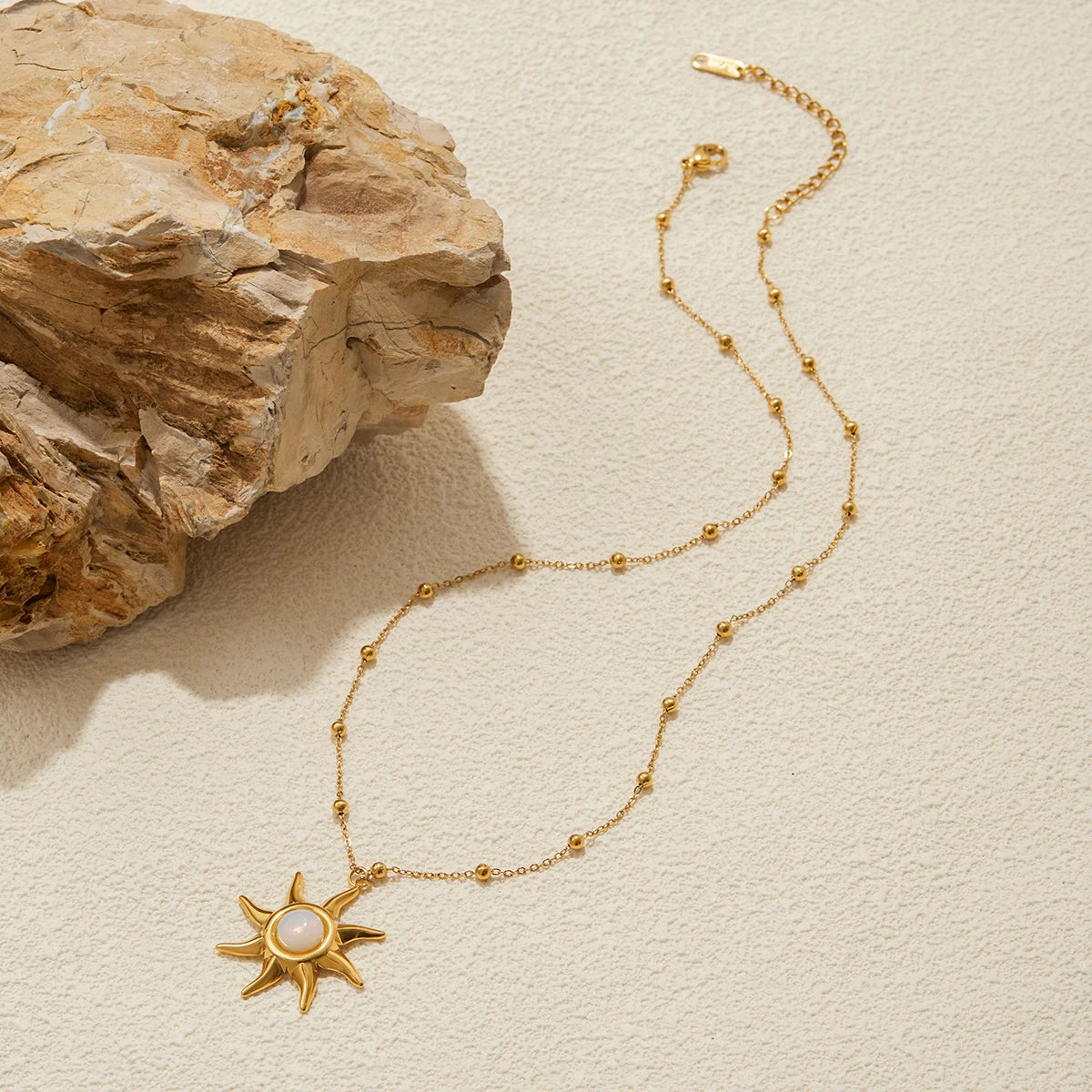 Layered Sun Necklace — Stainless Steel · PS184
