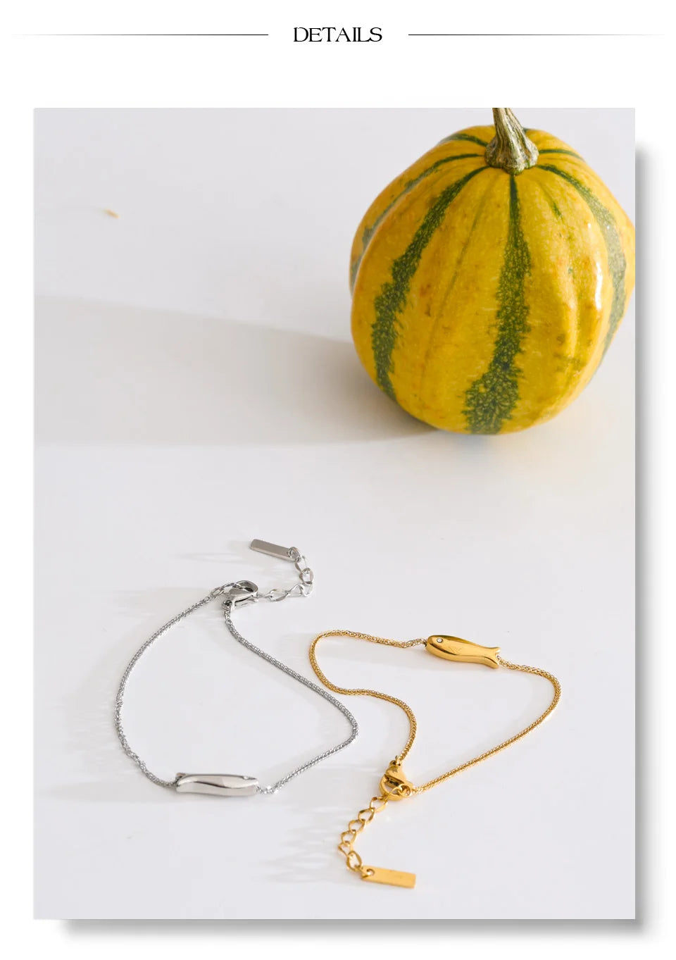 Cubic Zirconia Geometric Chain Bracelet — Gold-Plated Stainless Steel with Cubic Zirconia · PS1757