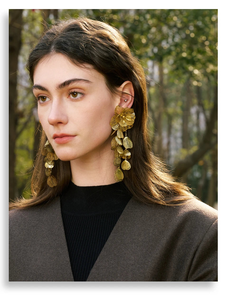 Flower Earrings — Gold-Plated Stainless Steel · PS2148