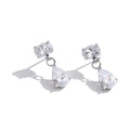 Cubic Zirconia Geometric Earrings — Gold-Plated Stainless Steel with Cubic Zirconia · PS1111