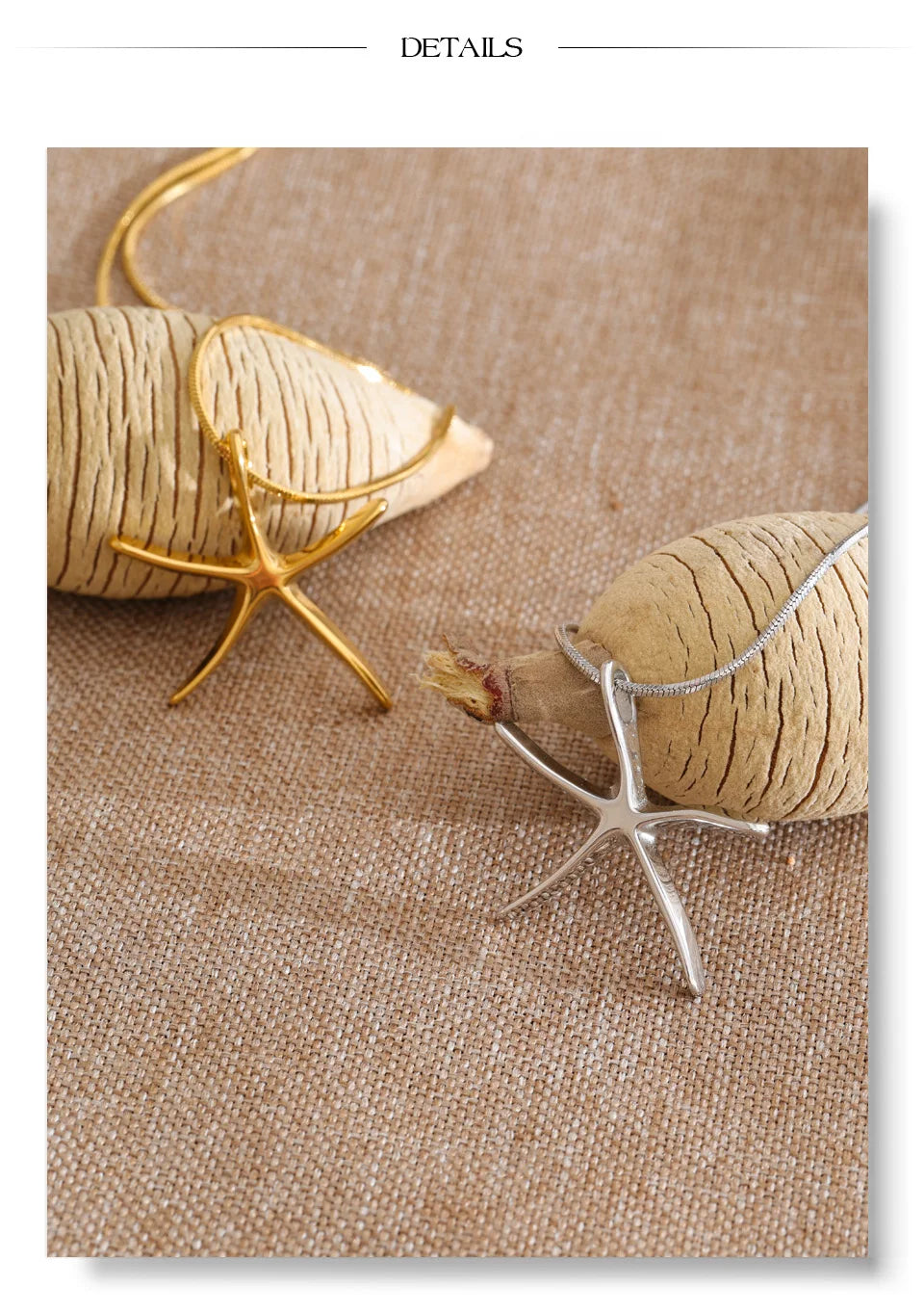Star geometric necklace in gold-plated stainless steel.