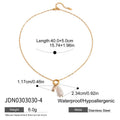 Pearl Birthstone Charm Necklace — Stainless Steel · PS169