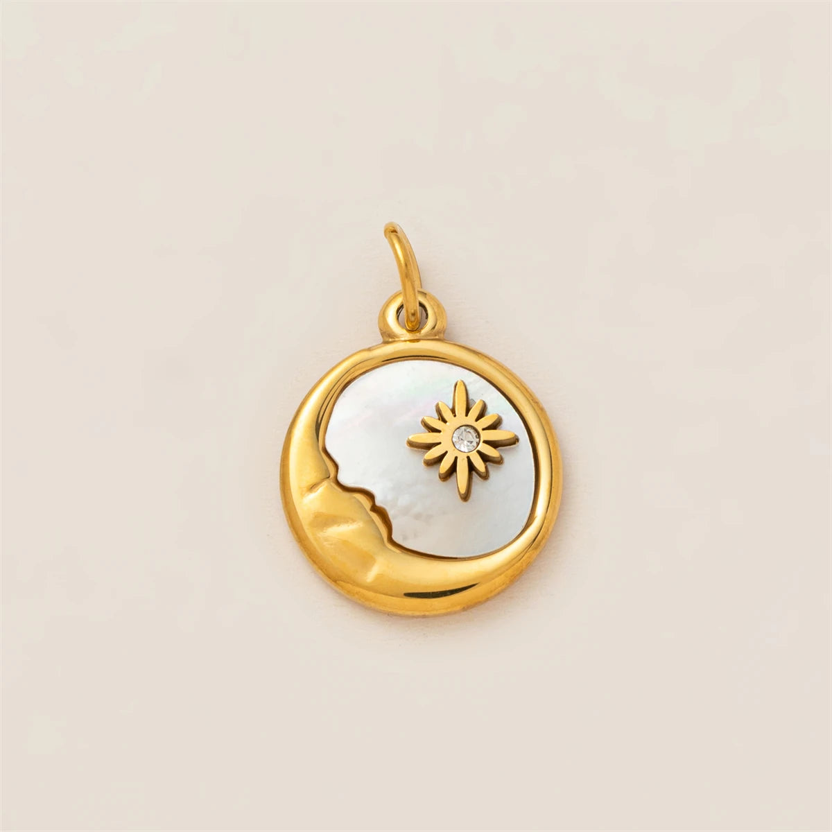 【DIY Pendant】Gold Plated Copper & Stainless Steel Celestial Charm Pendant - PC014