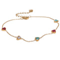 White Cubic Zirconia Heart Necklace — Gold-Plated Stainless Steel with Cubic Zirconia · PS2304