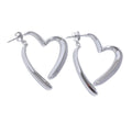 Heart minimalist earrings in gold-plated stainless steel.