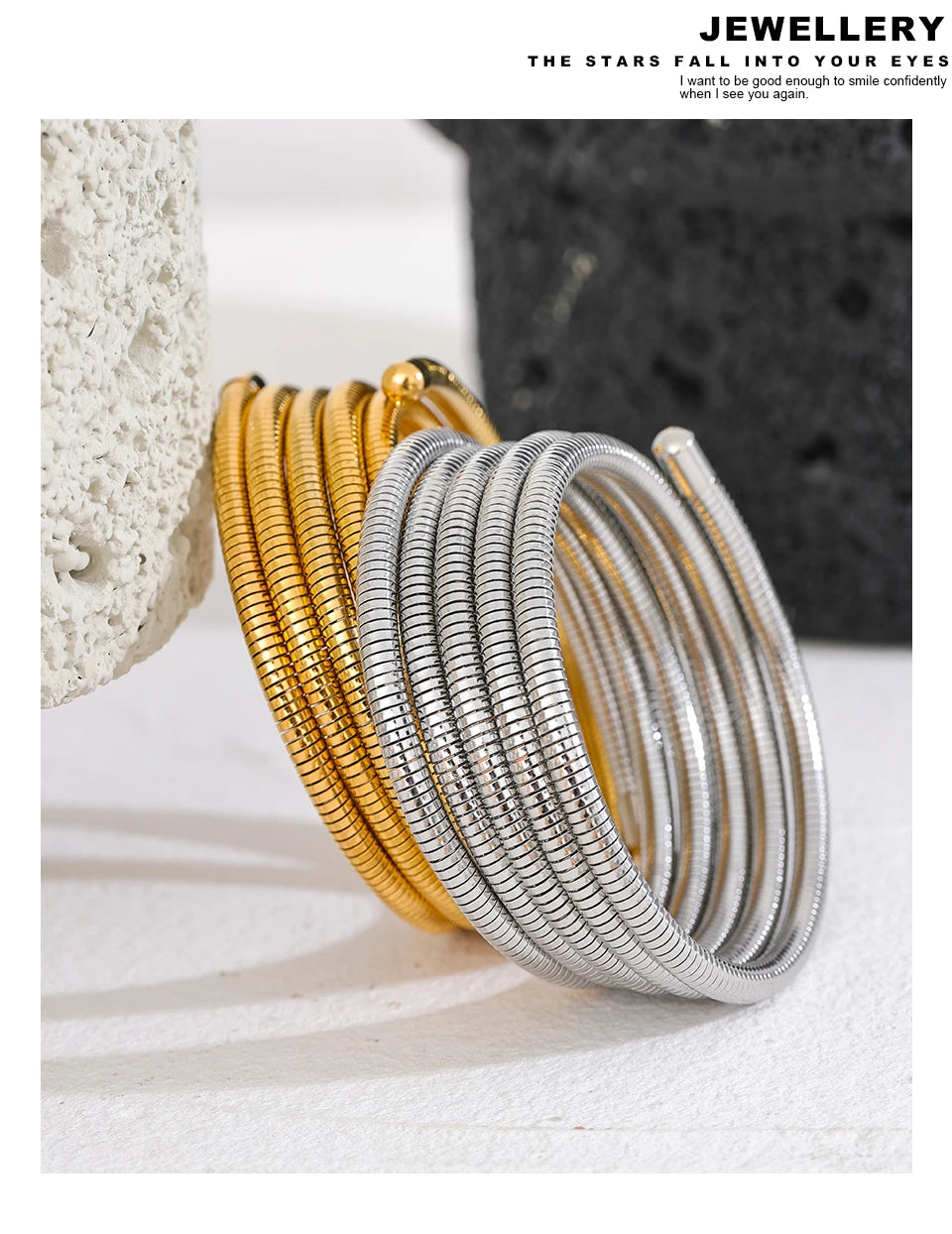 Geometric Bracelet — Gold-Plated Stainless Steel · PS2135