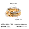 Mixed Crystal Ring Stack — Stainless Steel · PS223