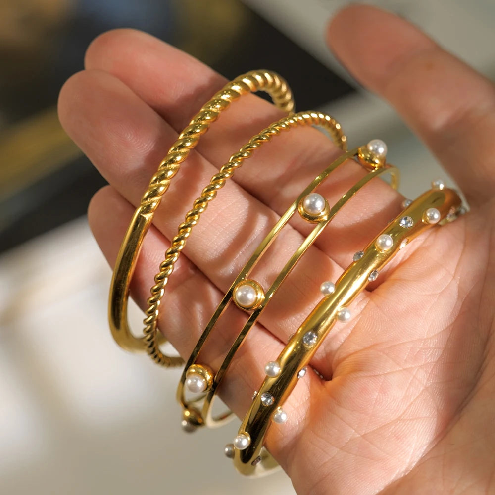 Wide Cuff Open Bracelet — Stainless Steel · PS380