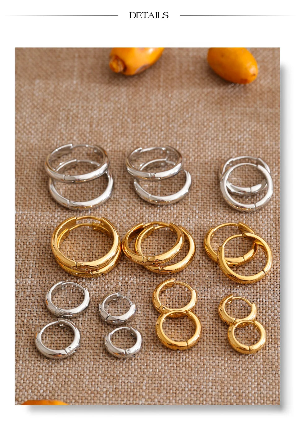 Geometric earrings in gold-plated stainless steel.