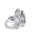 Geometric ring in gold-plated stainless steel.
