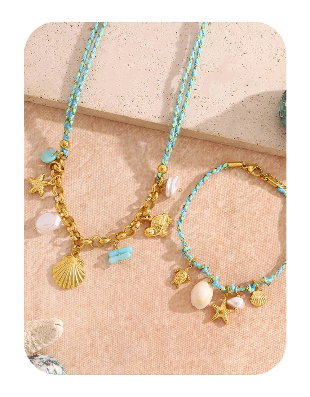 Boho Ocean Pendant Necklace Charms Vintage — 316L Stainless Steel · PS450