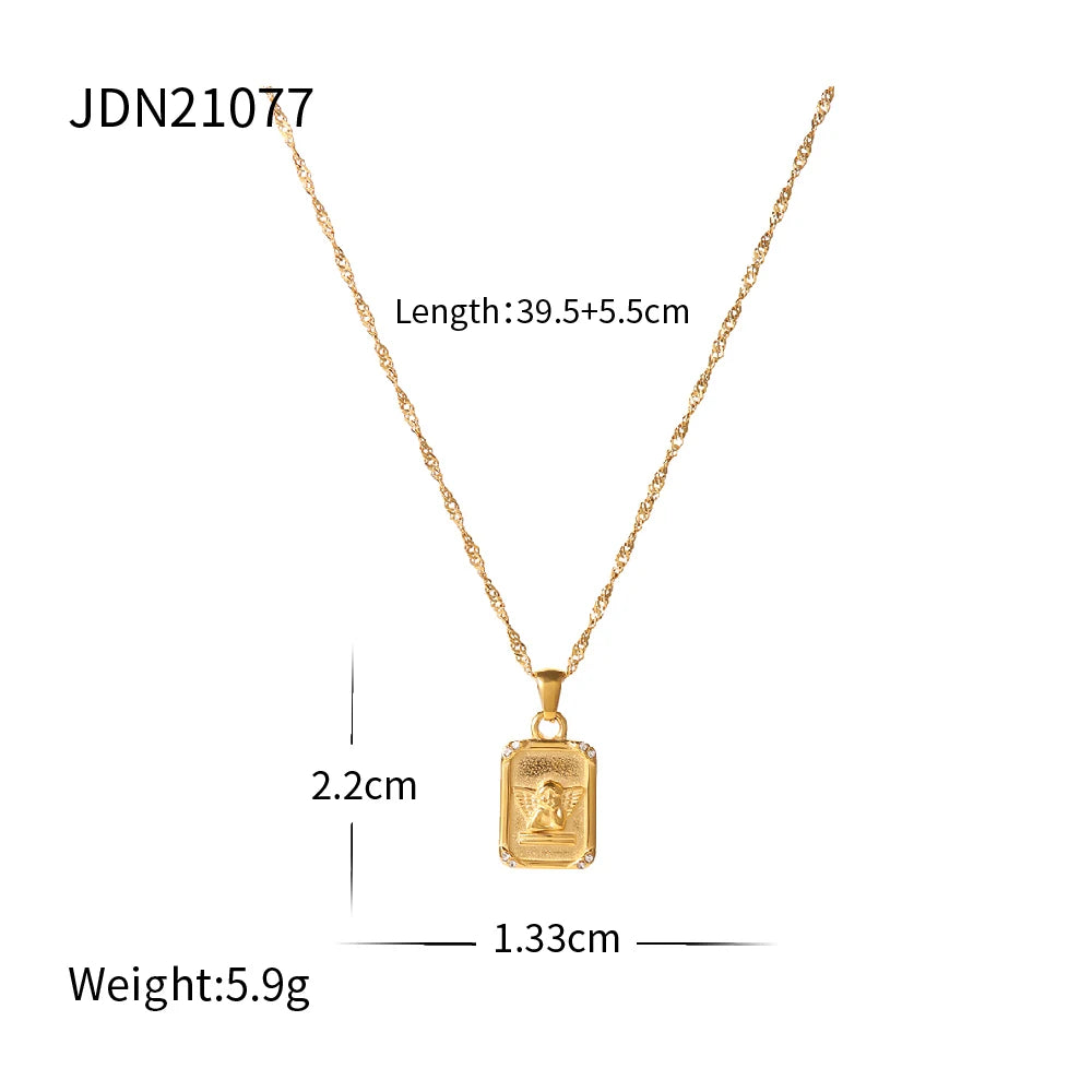 Angel Charm Necklace — 316L Stainless Steel · PS132