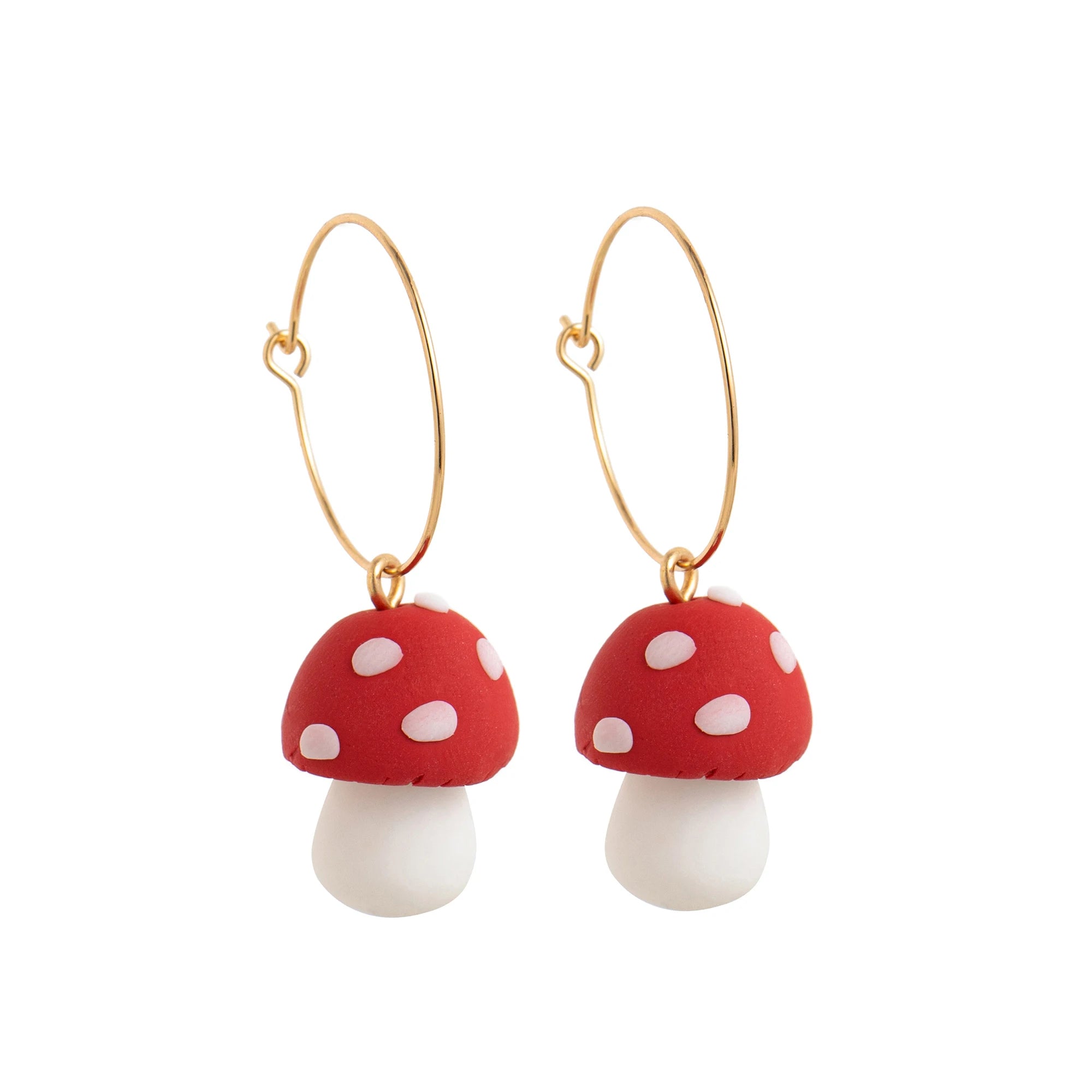 Niche Cute Retro Three Dimensional Drip Oil Copper Dopamine Mushroom Earrings Gold Plated Color Preserving