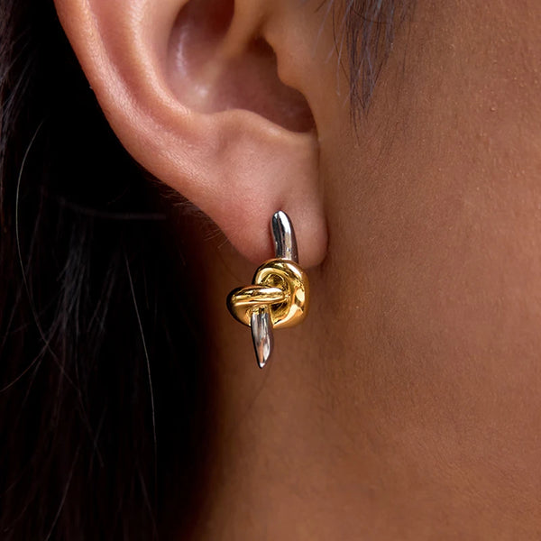 Knot Spike Drop Earrings — Stainless Steel · PS121