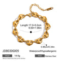 Two-Tone Heart Link Bracelet — Stainless Steel · PS361
