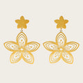 Drop Earrings Vintage Flower Hollow Dangle — 316L Stainless Steel · PS386