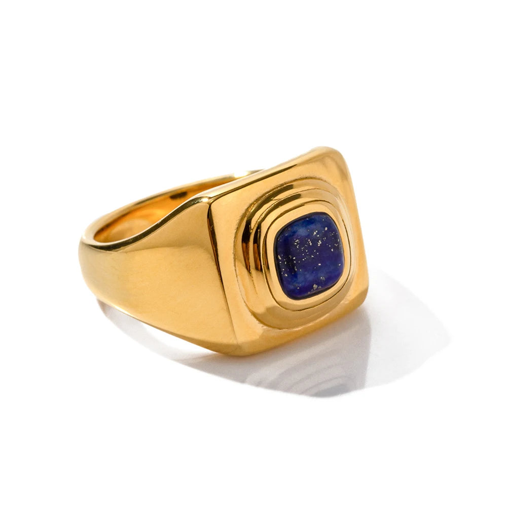 Twisted Croissant Signet Ring — Stainless Steel · PS353