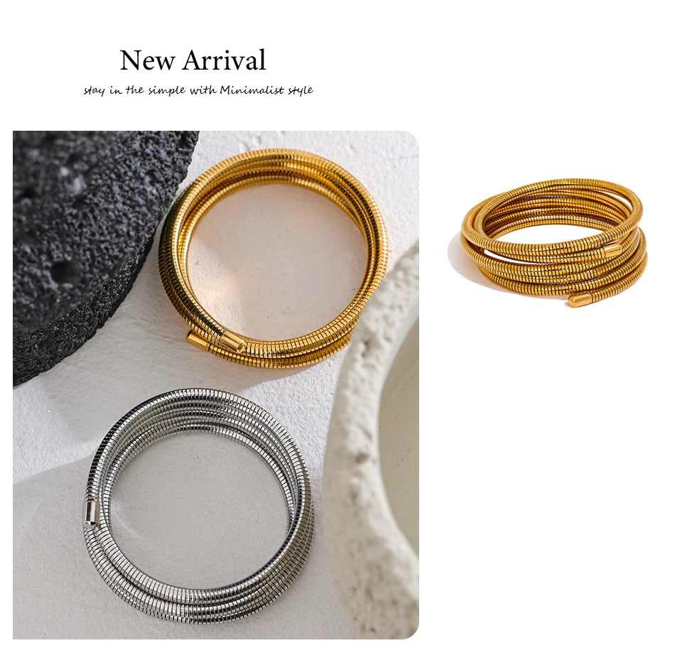 Geometric Bracelet — Gold-Plated Stainless Steel · PS2135