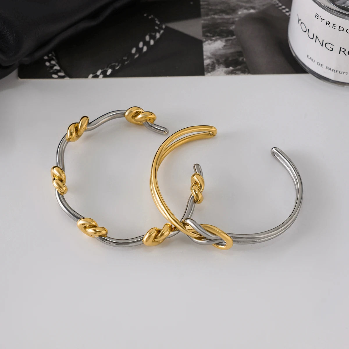 Two-Tone Knot Bracelet — Stainless Steel · PS366