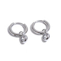 Cubic Zirconia Geometric Earrings — Gold-Plated Stainless Steel with Cubic Zirconia · PS1301