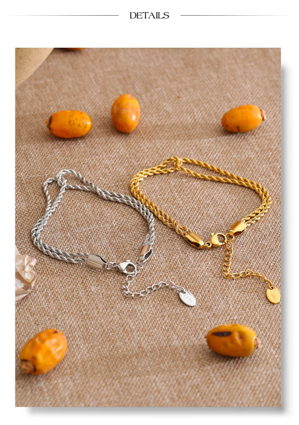 Geometric Chain Bracelet — Gold-Plated Stainless Steel · PS1027