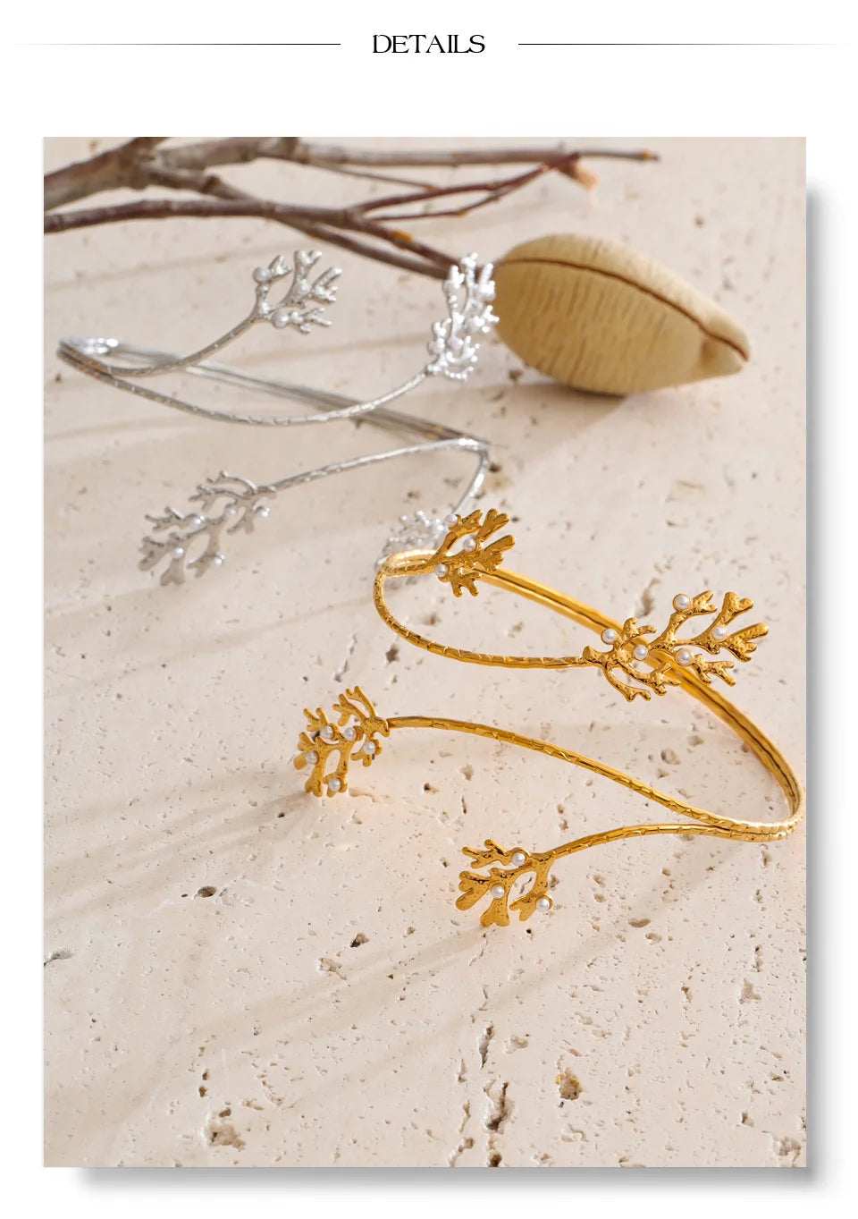 Pearl bracelet in gold-plated stainless steel with pearl.