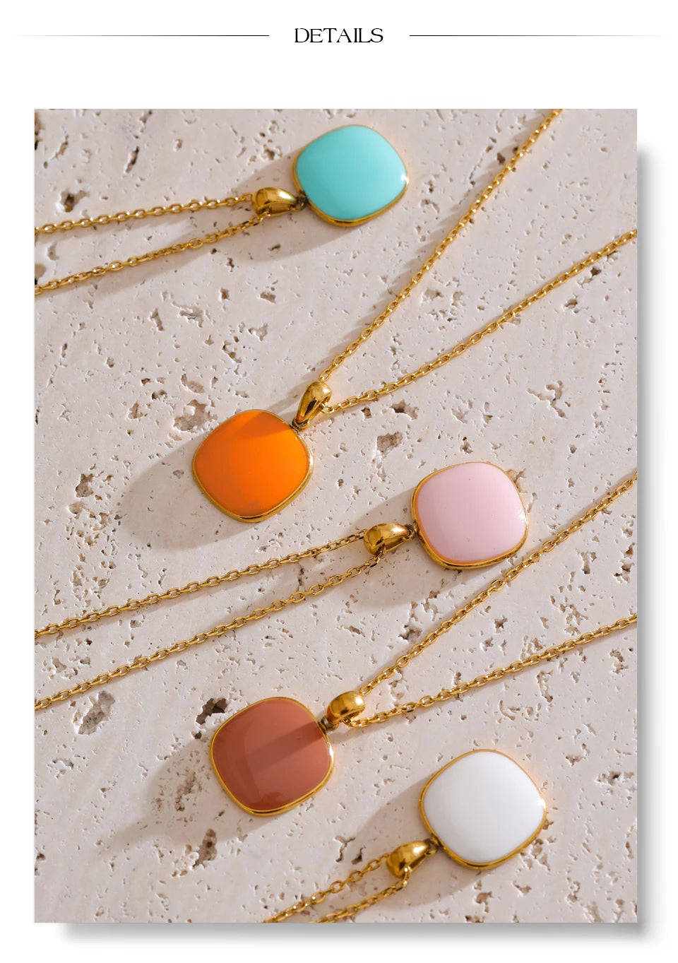 Geometric necklace in gold-plated stainless steel.