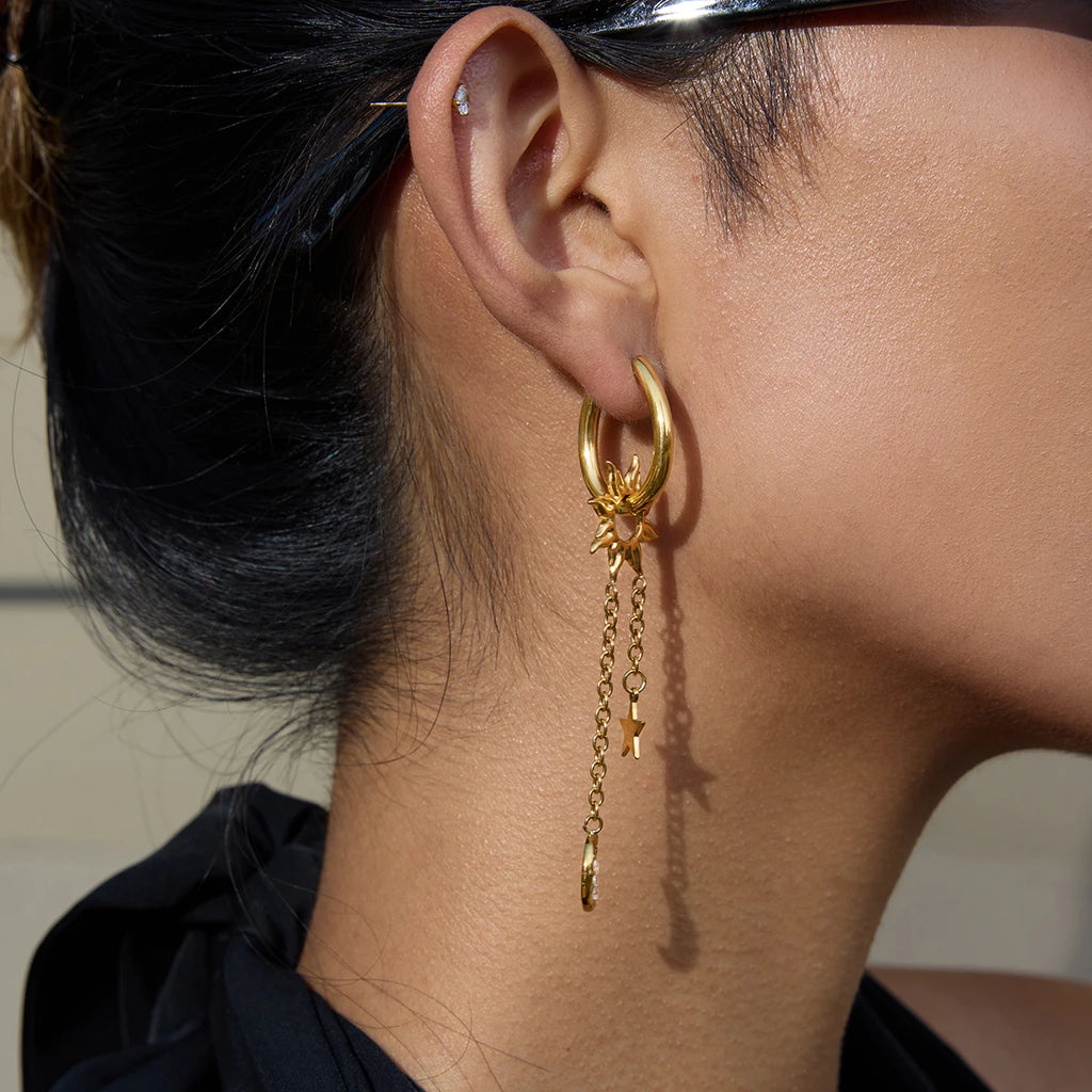 Moon Tassel Earrings — Stainless Steel · PS329