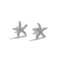 Cubic Zirconia Star Earrings — Gold-Plated Stainless Steel with Cubic Zirconia · PS1525