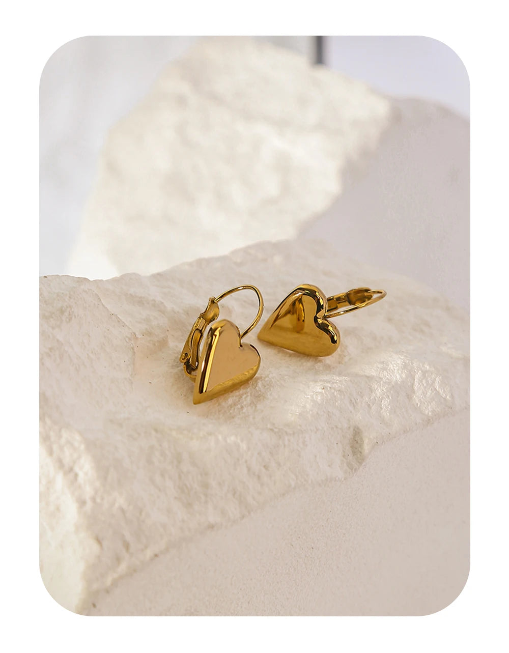 Hoop Earrings Heart — 316L Stainless Steel · PS468