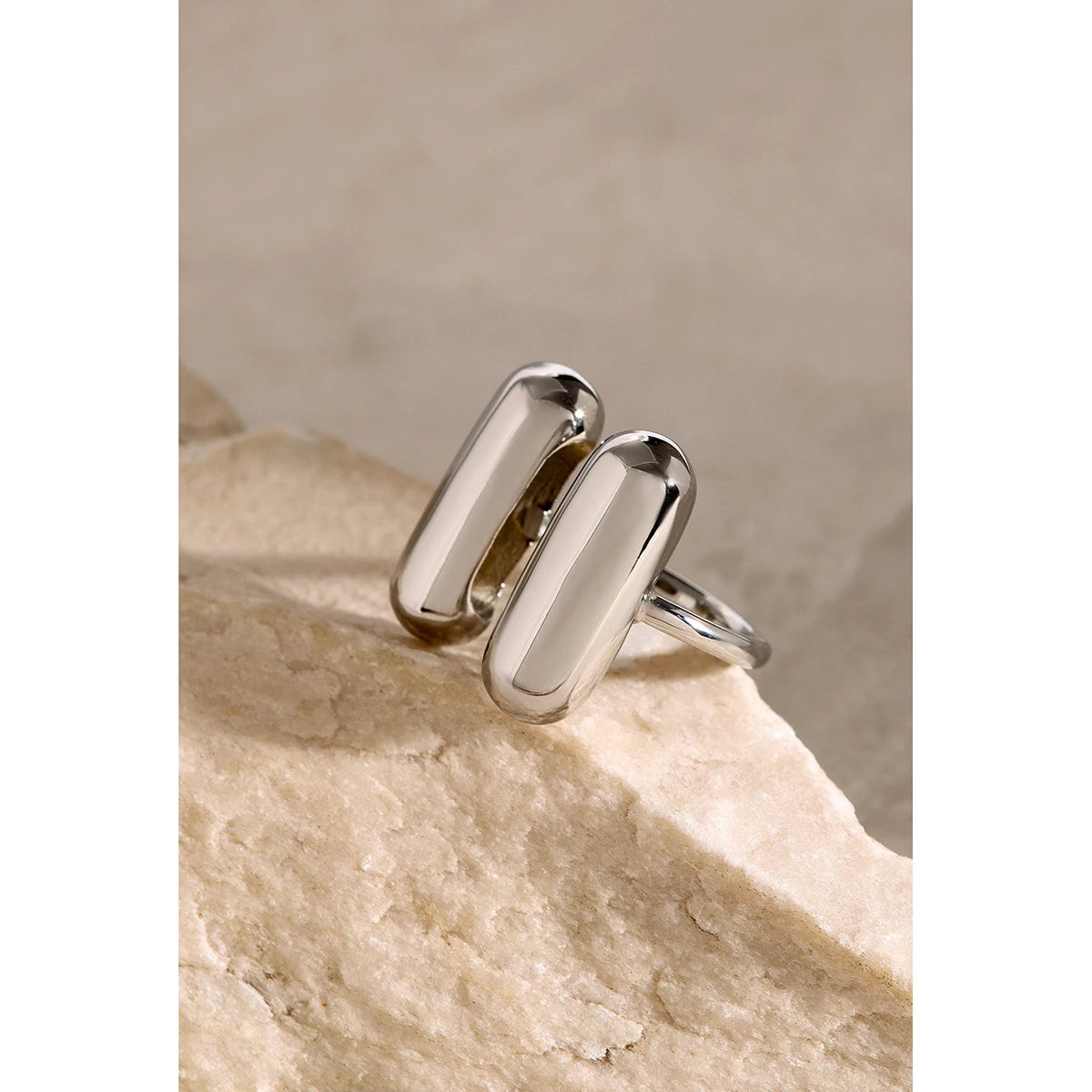 Mixed Statement Ring Stack — Stainless Steel · PS264