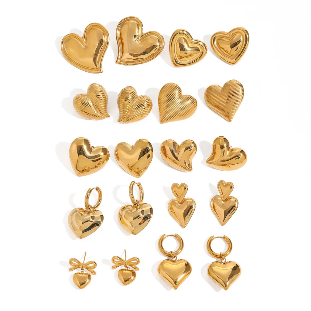 Mini Heart Stud Earrings — Stainless Steel · PS063