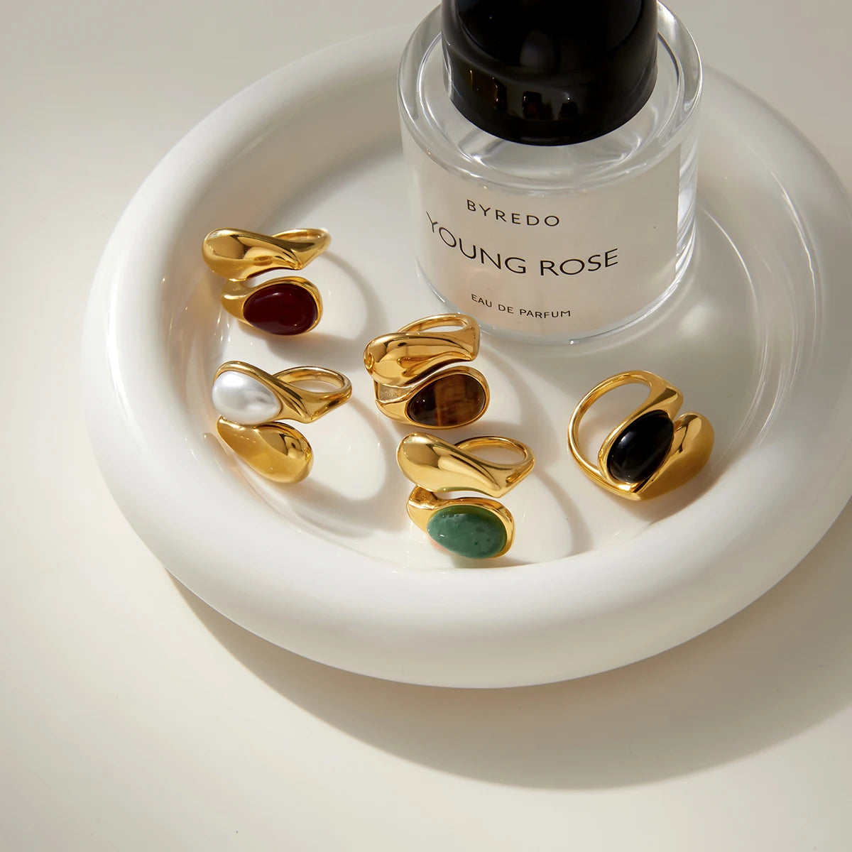 Pearl Open Ring — Stainless Steel · PS336
