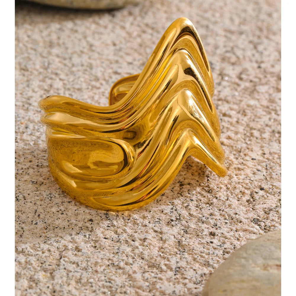 Geometric Bracelet — Gold-Plated Stainless Steel · PS904