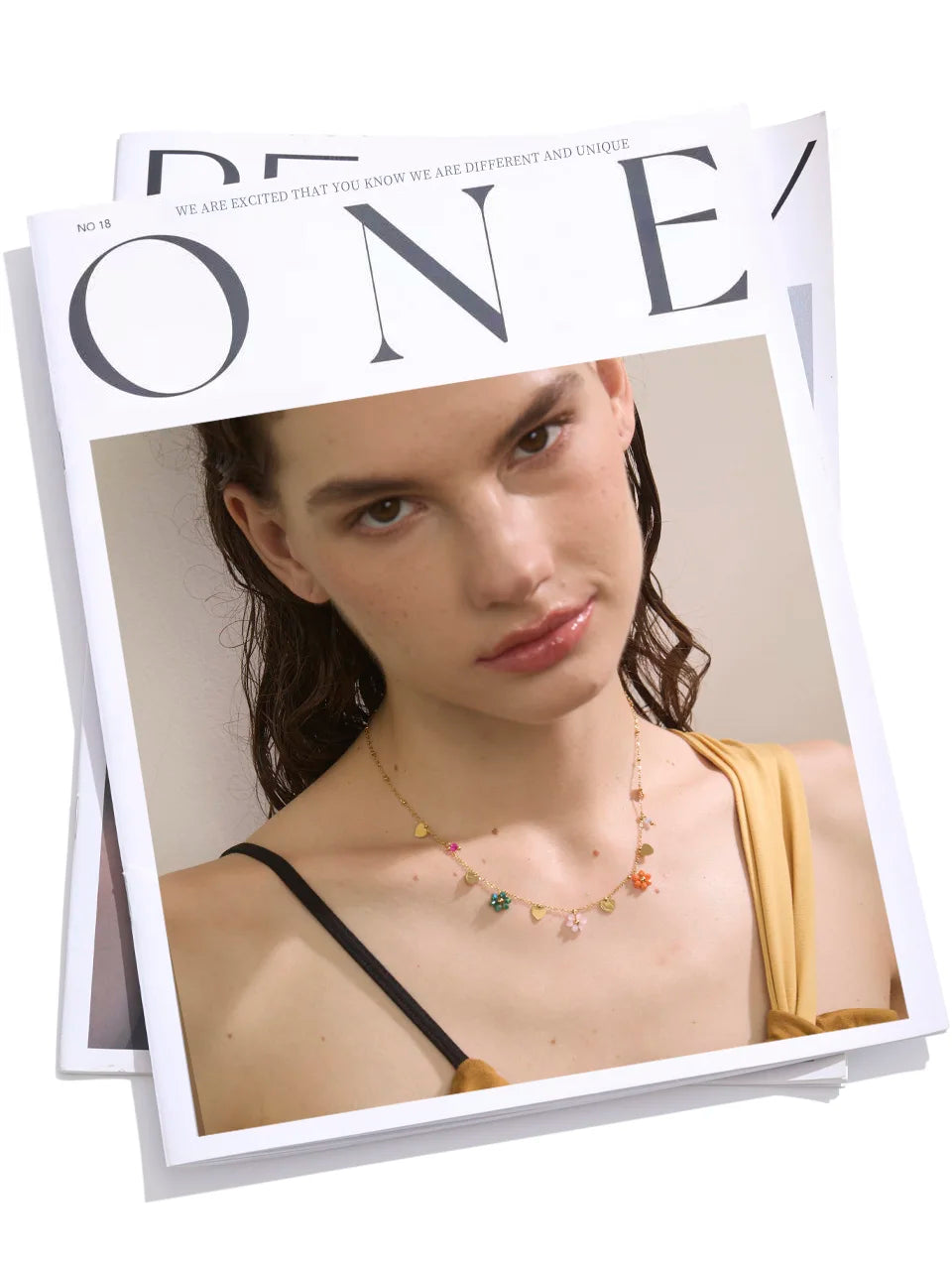 Crystal Flower Necklace — Gold-Plated Stainless Steel with Crystal · PS2306