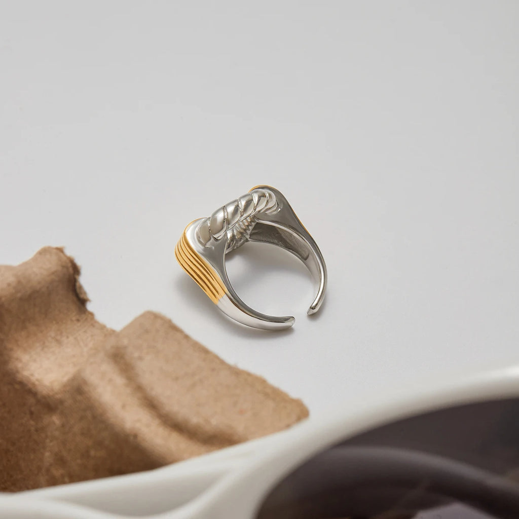 Mixed Stone Ring Stack — Stainless Steel · PS257