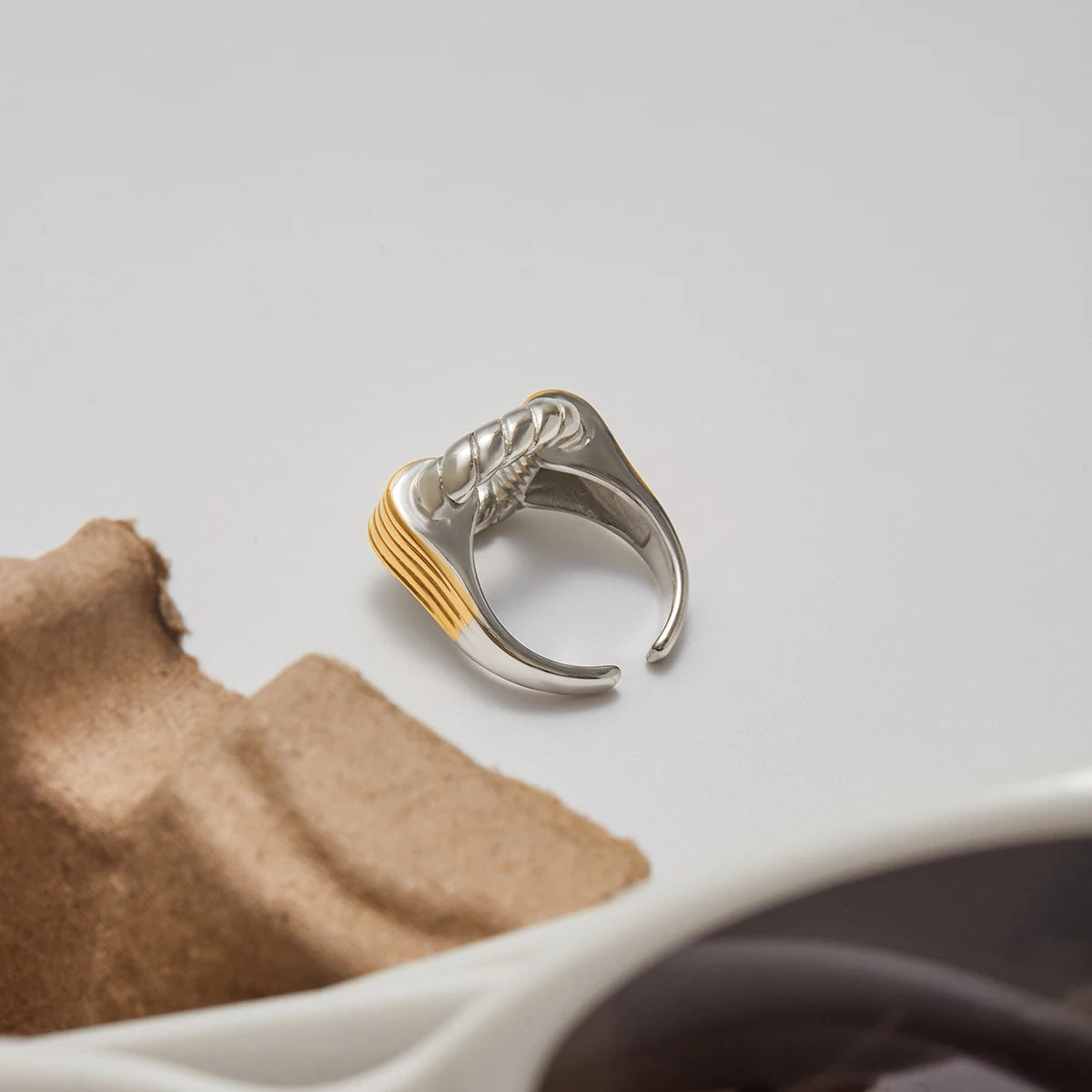 Mixed Stone Ring Stack — Stainless Steel · PS257