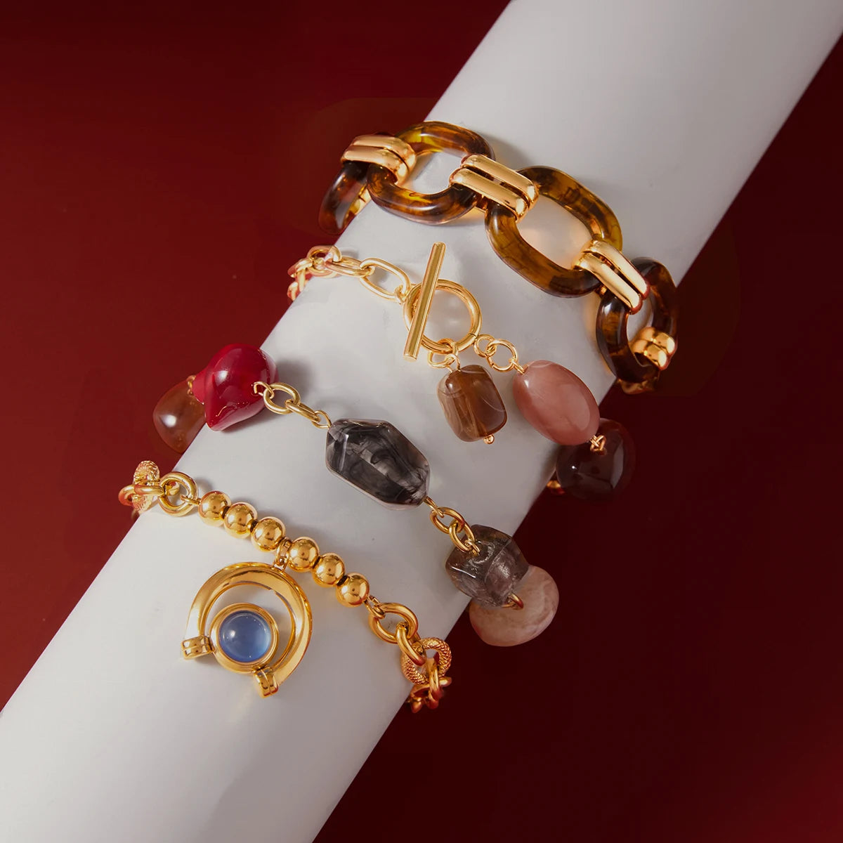 Resin Irregular Bracelet — Stainless Steel · PS340