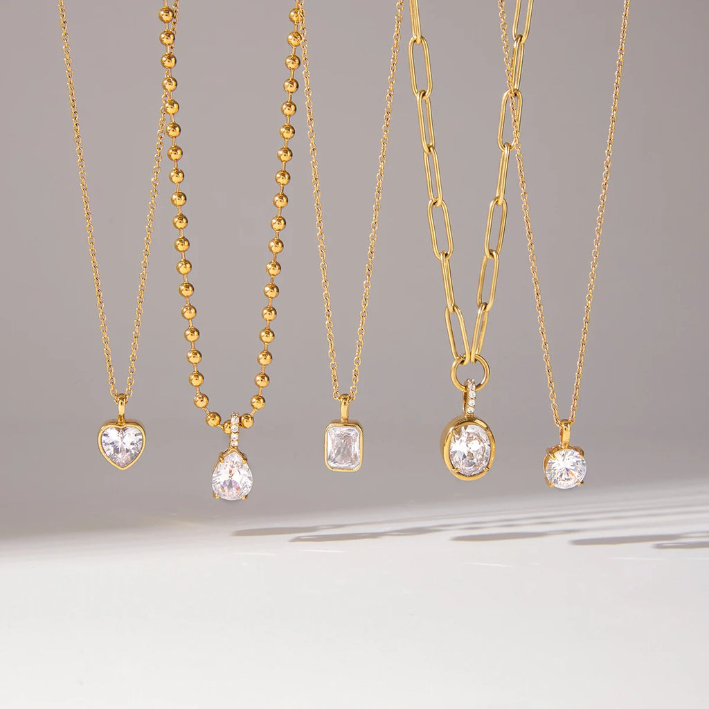 Heart Geometric Necklace — Stainless Steel · PS314
