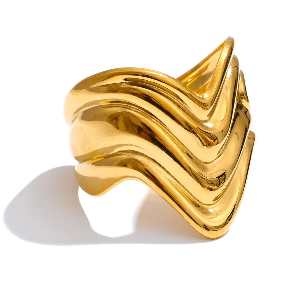 Geometric Bracelet — Gold-Plated Stainless Steel · PS904