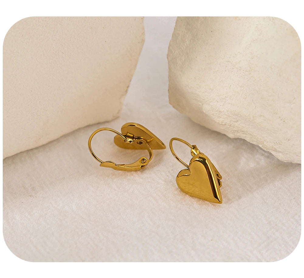 Hoop Earrings Heart — 316L Stainless Steel · PS468