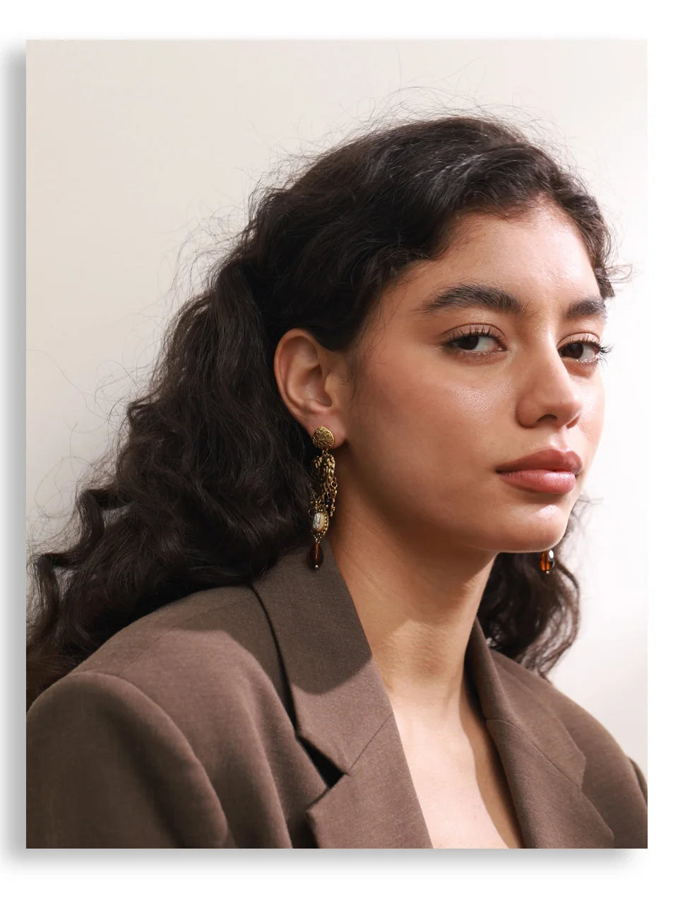 Resin Heart Cross Earrings — Gold-Plated Stainless Steel with Resin
