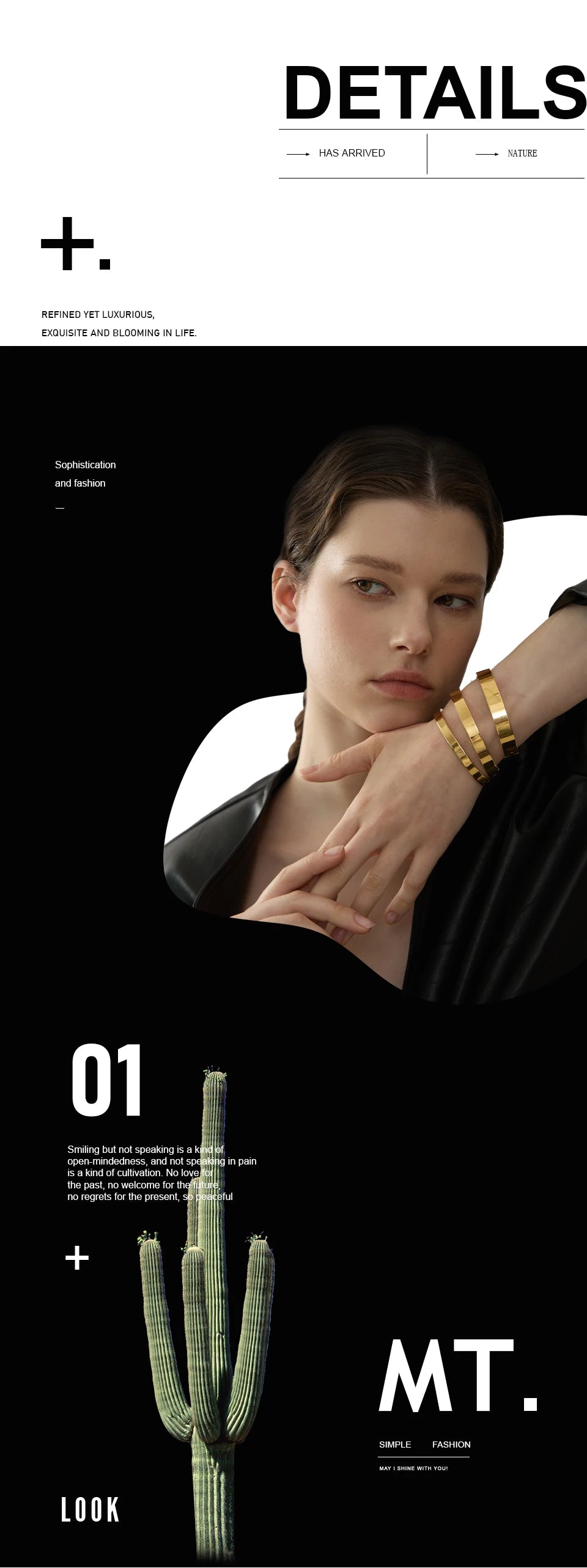 Geometric bracelet in gold-plated stainless steel.