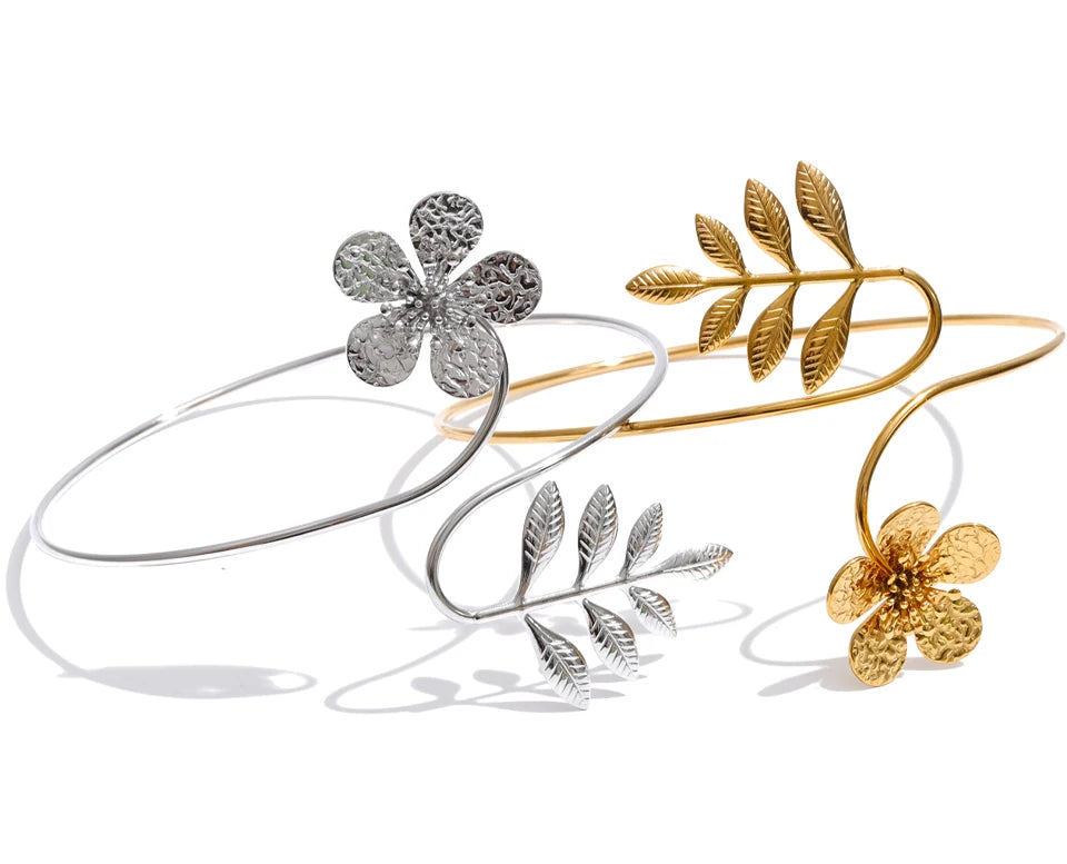 Flower Geometric Bracelet — Gold-Plated Stainless Steel · PS1394