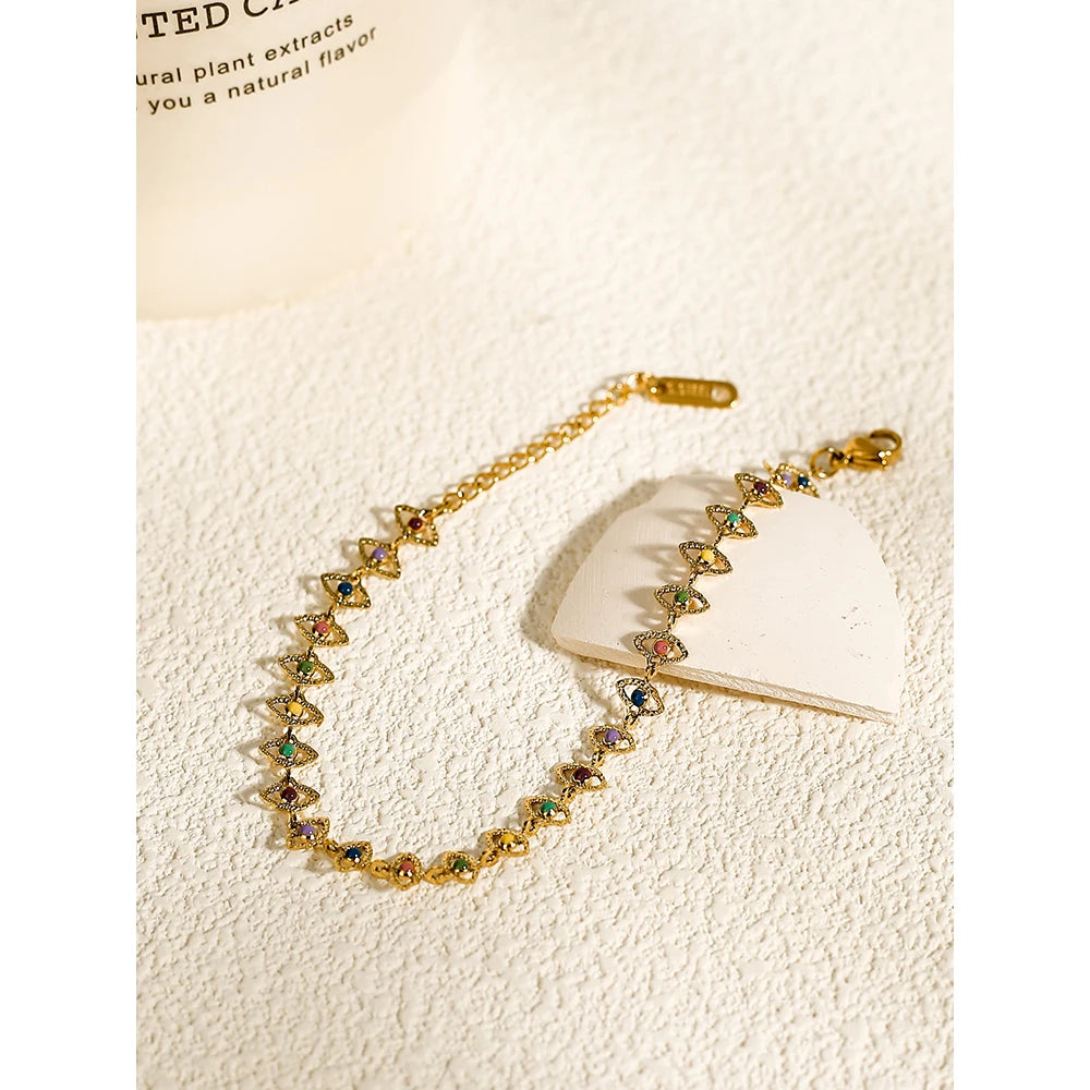 Colorful Enamel Choker Necklace — 316L Stainless Steel · PS403