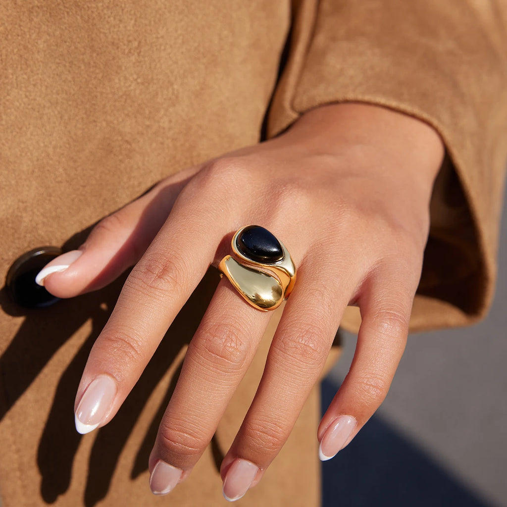 Pearl Open Ring — Stainless Steel · PS336